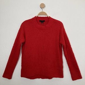 NEW SANCTUARY WOMENS RED FLUFFY LONG SLEEVE CREW NECK SWEATER SIZE X-SMALL